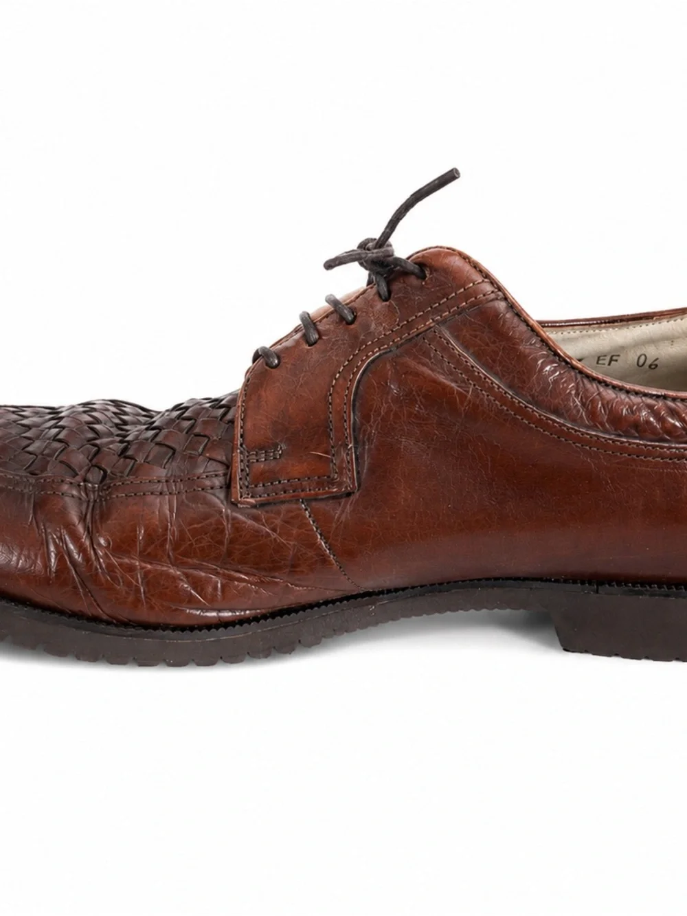 Florsheim Classic Men’s Woven Leather Derby Shoes - Brown 10.5